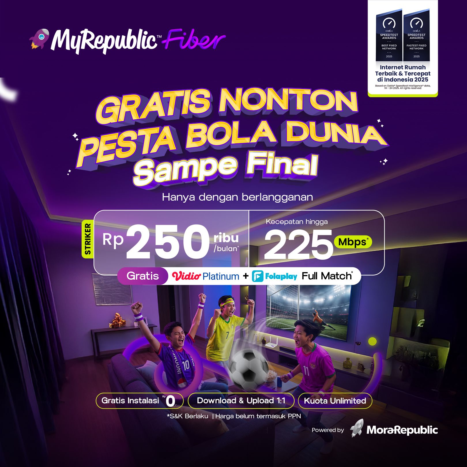 Pesta Bola Dunia Tanpa Jeda, Langsung dari MyRepublic Fiber