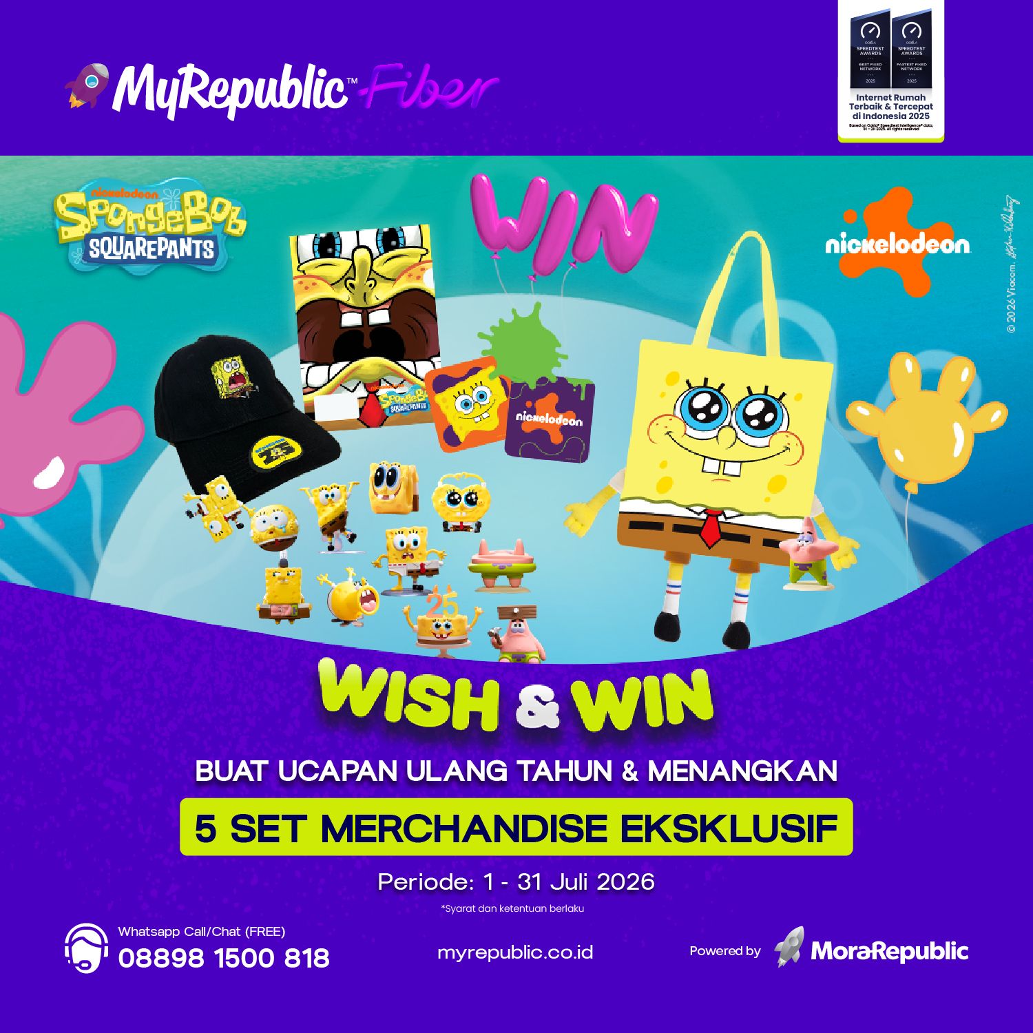 Promo MyRepublic x SpongeBob: Internet Fiber Keluarga Cepat